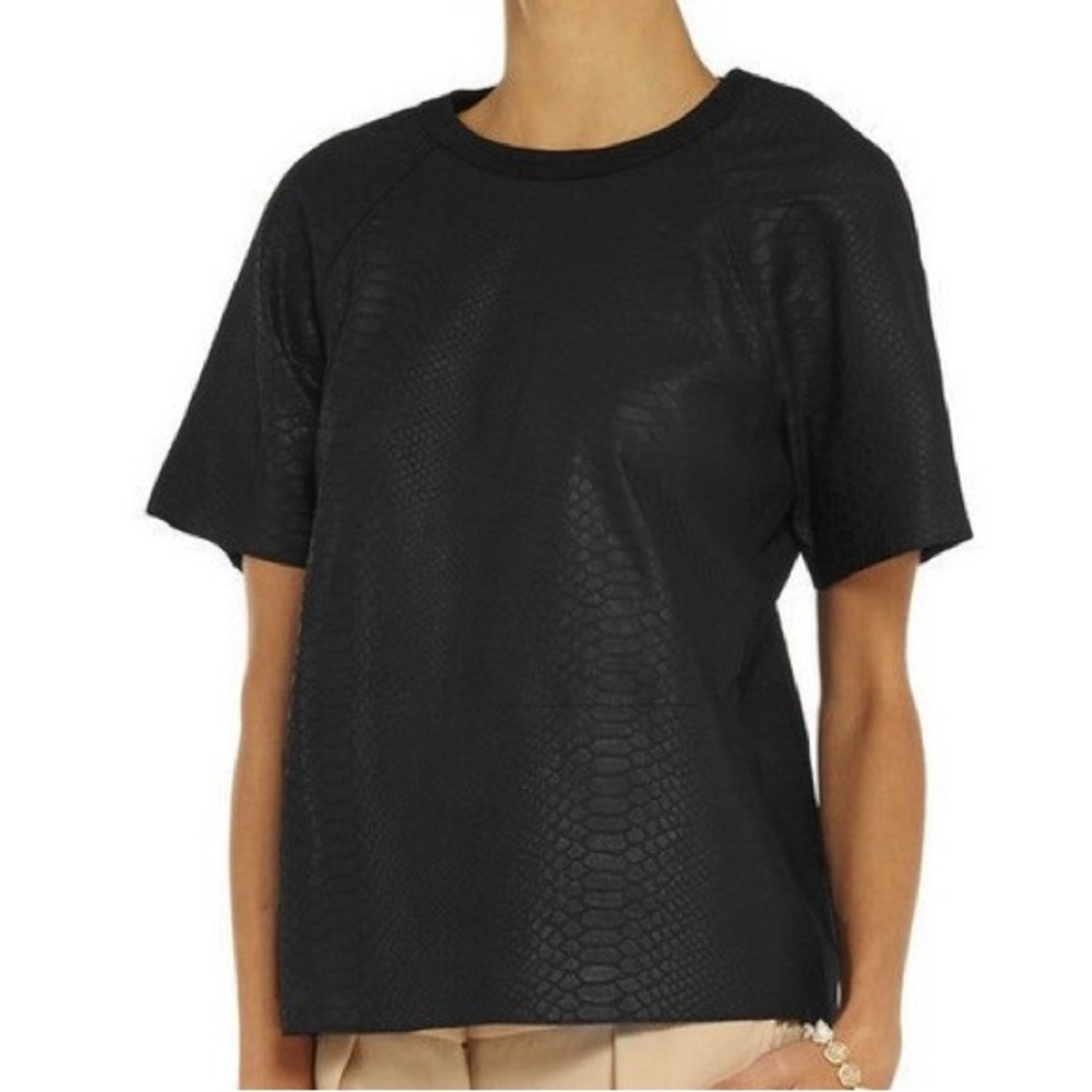Vince Snake Embossed Leather Top Small